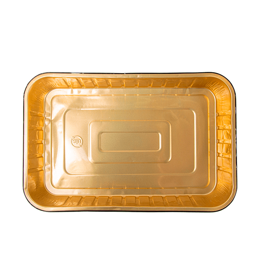 FORMA DE ALUMINIO LACADO NEGRO Y DORADO CON TAPA PET 2L - Image 4