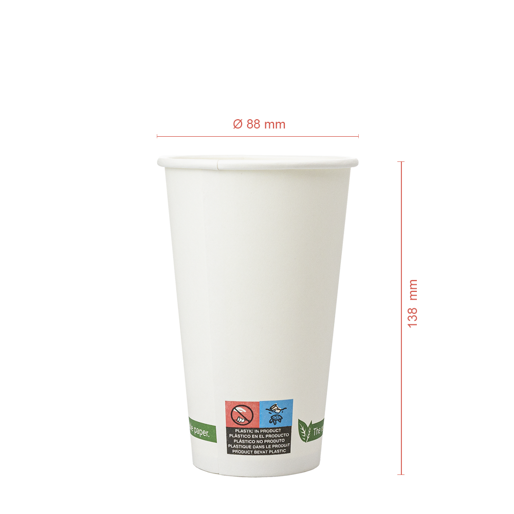 VASO DE PAPEL (CARTÓN) RECICLABLE CON DIRECTIVA UE 50CL (500ML/16OZ) - Image 2