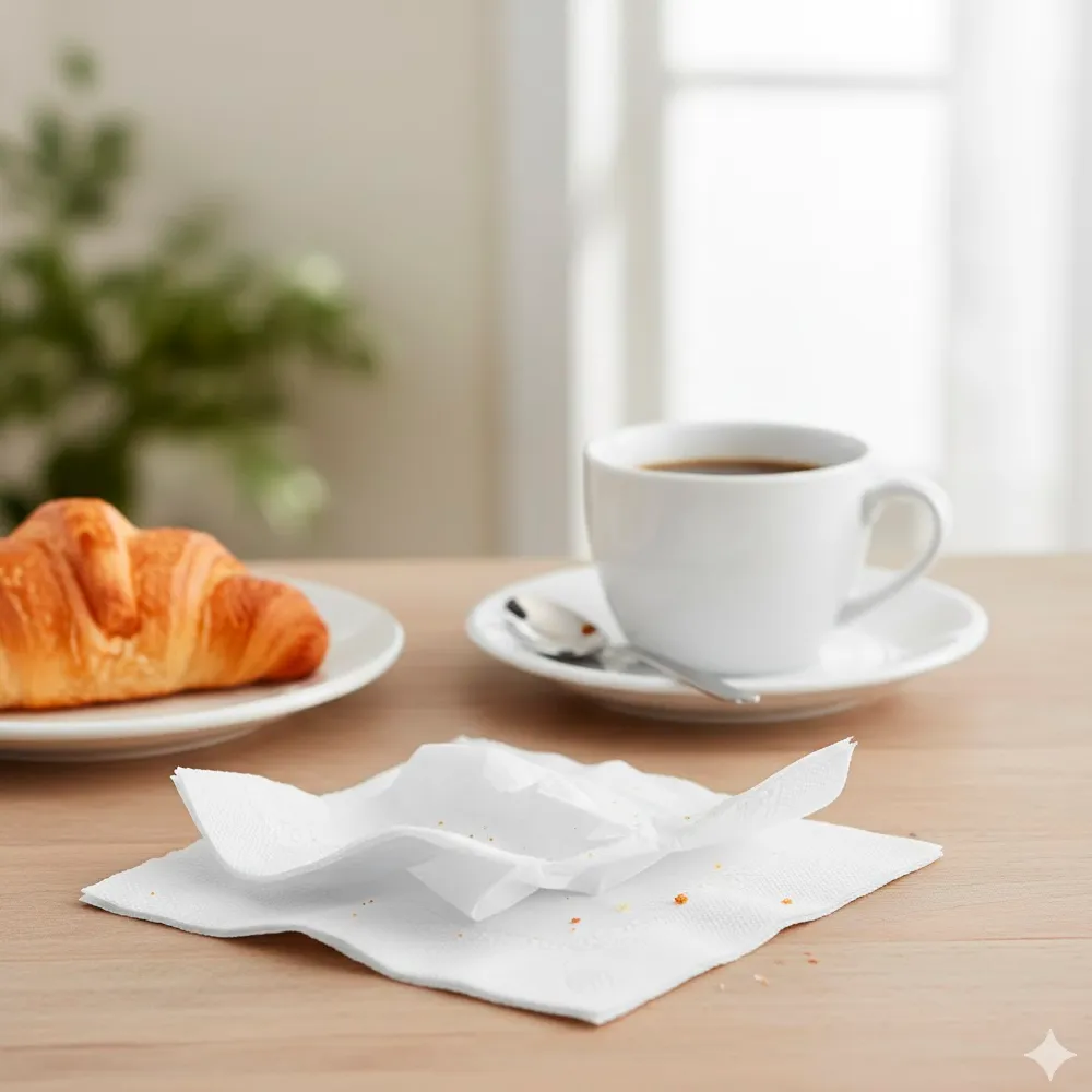 guardanapo 2 folhas tissue branco reutilizável e ecológico da Copopalhinhas