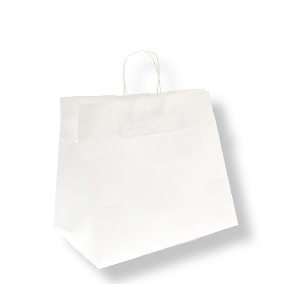 BOLSA DE PAPEL BLANCA CON ASA 28,5x32x21CM