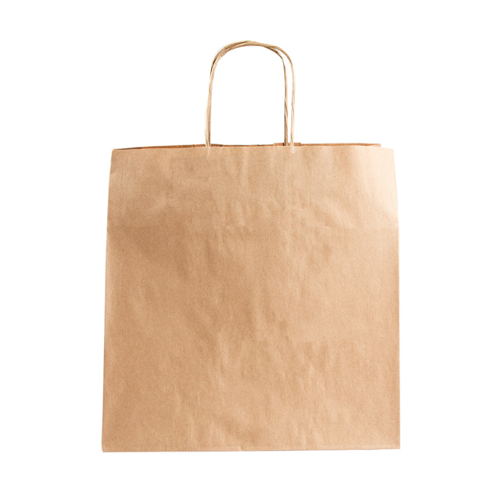 BOLSA DE PAPEL KRAFT CON ASA 27x26x20CM - Image 3
