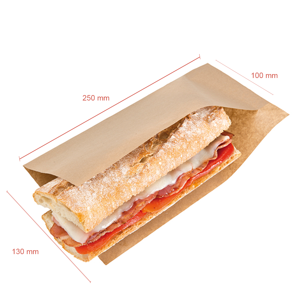 SACO PAPEL KRAFT ABIERTO 2 LADOS HOT DOG 25x13CM - Image 2