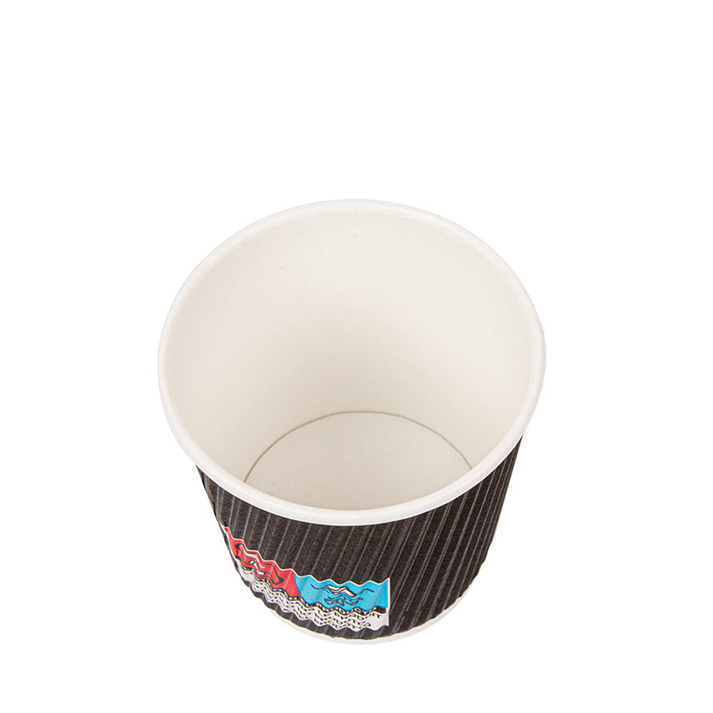 VASO DE PAPEL (CARTÓN) ONDULADO NEGRO 12CL (120ML/4OZ) - Image 3