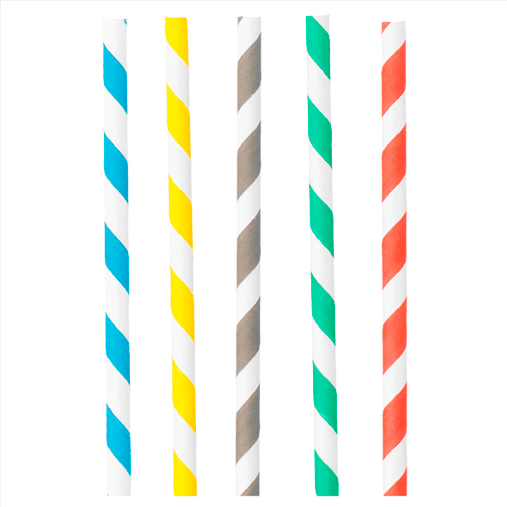 PAJITAS DE PAPEL A RAYAS 0,6X20CM (VARIADO) - Image 2
