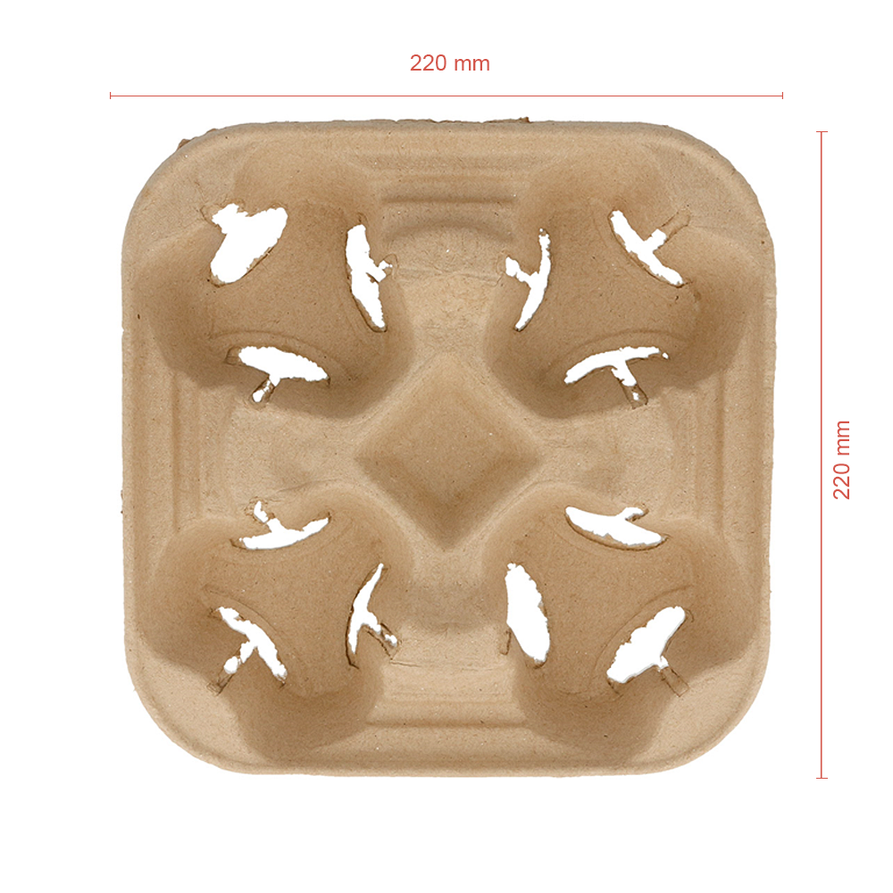 BANDEJA PORTA-COPAS CARTÓN 4 COPAS 22x22CM - Image 4