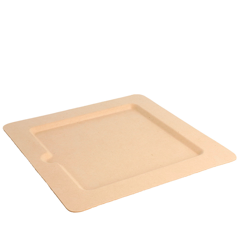 PLATO EN BAGAZO (FIBRA DE CAÑA) NATURAL CUADRADO 20x20CM - Image 3