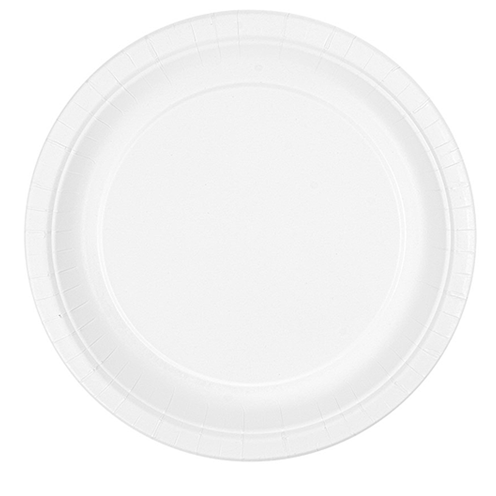 PLATO BLANCO DE PAPEL (CARTÓN) 23CM