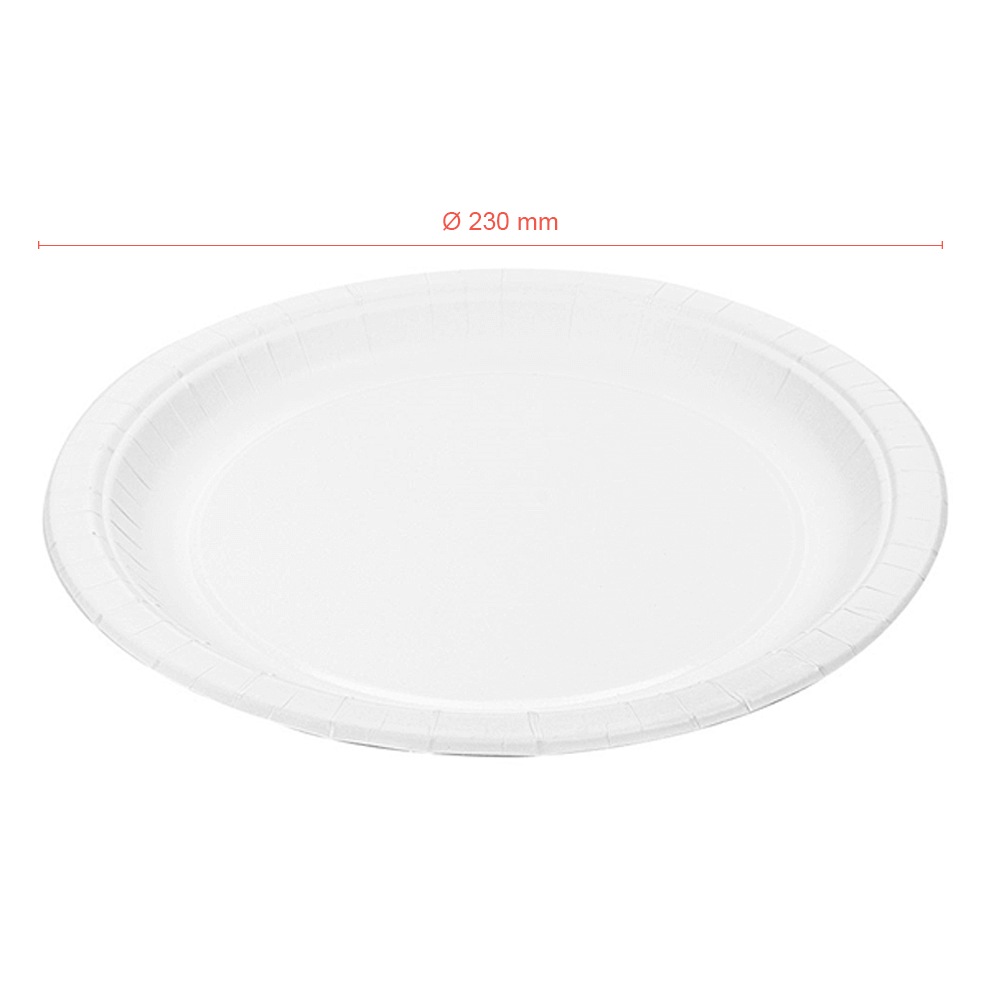 PLATO BLANCO DE PAPEL (CARTÓN) 23CM - Image 2