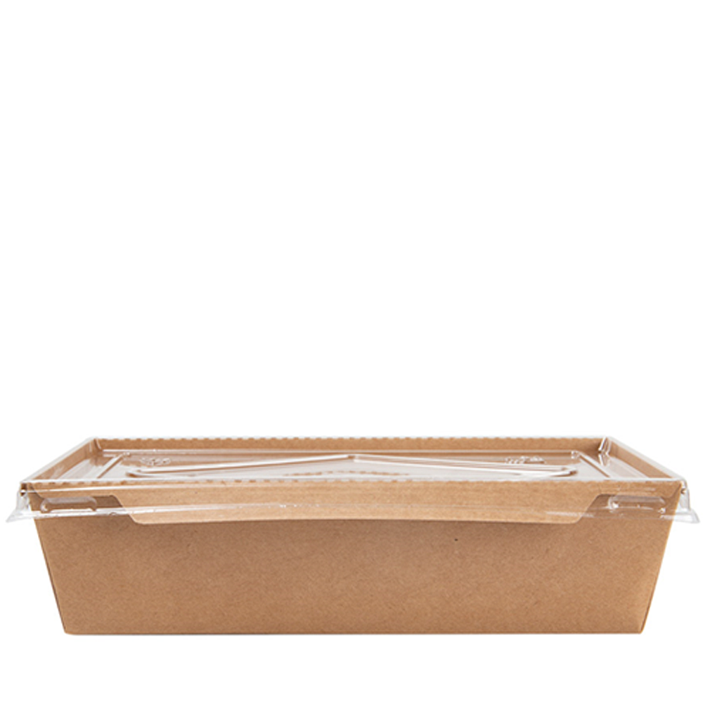 CAJA EN KRAFT TAKEAWAY CON TAPA EN PET 19,8x13,8x5CM / 1,2L (1200ML) - Image 2