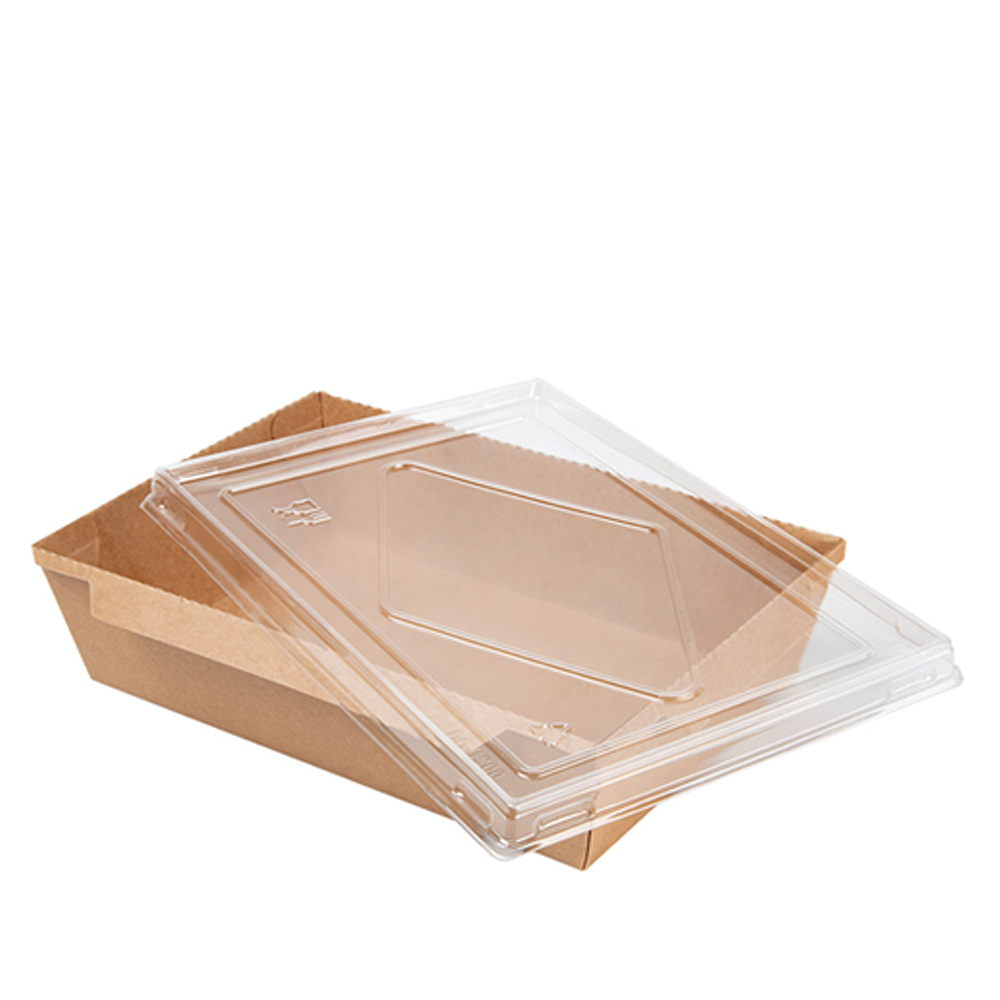 CAJA EN KRAFT TAKEAWAY CON TAPA EN PET 19,8x13,8x5CM / 1,2L (1200ML) - Image 4