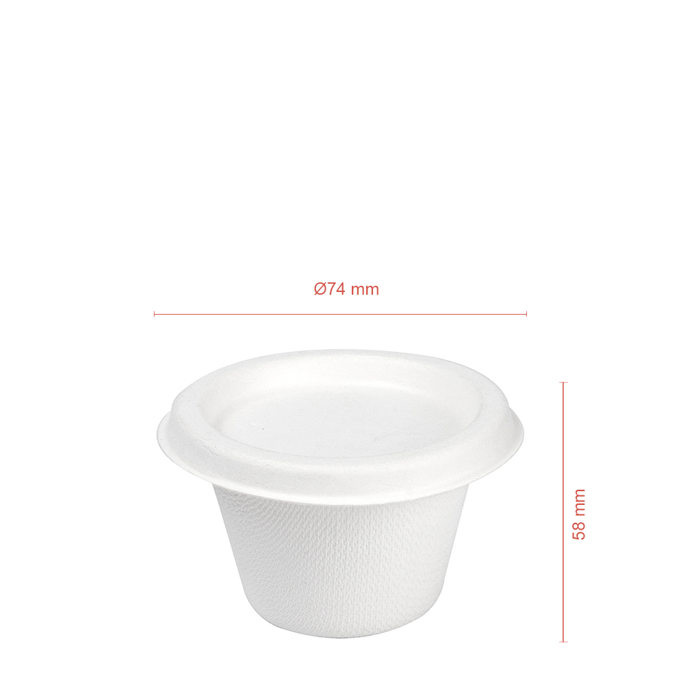 MINI VASO DE BAGAZO BLANCO 12CL (120ML) CON TAPA - BIODEGRADABLE - Image 4