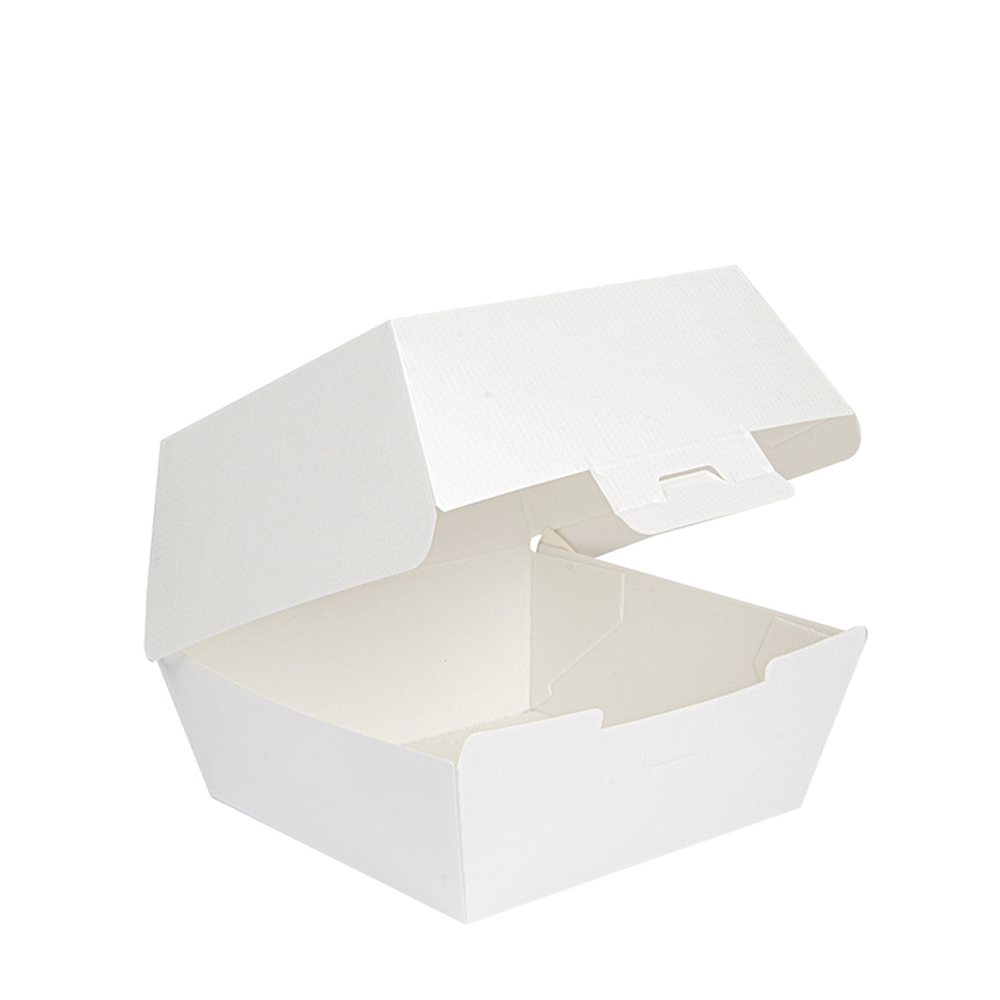 CAJA HAMBURGUESA CARTÓN NANO-MICRO BLANCA 13X12,5CM - Image 5