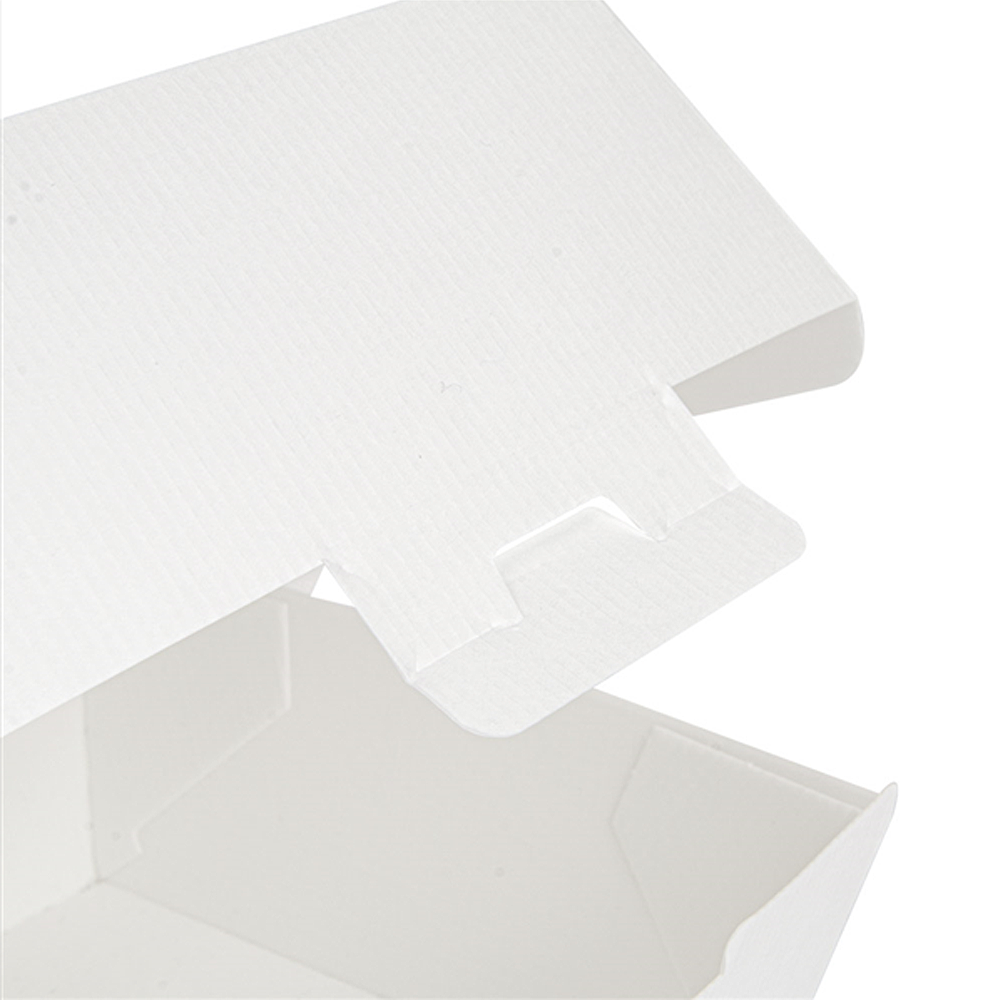 CAJA HAMBURGUESA CARTÓN NANO-MICRO BLANCA 13X12,5CM - Image 3