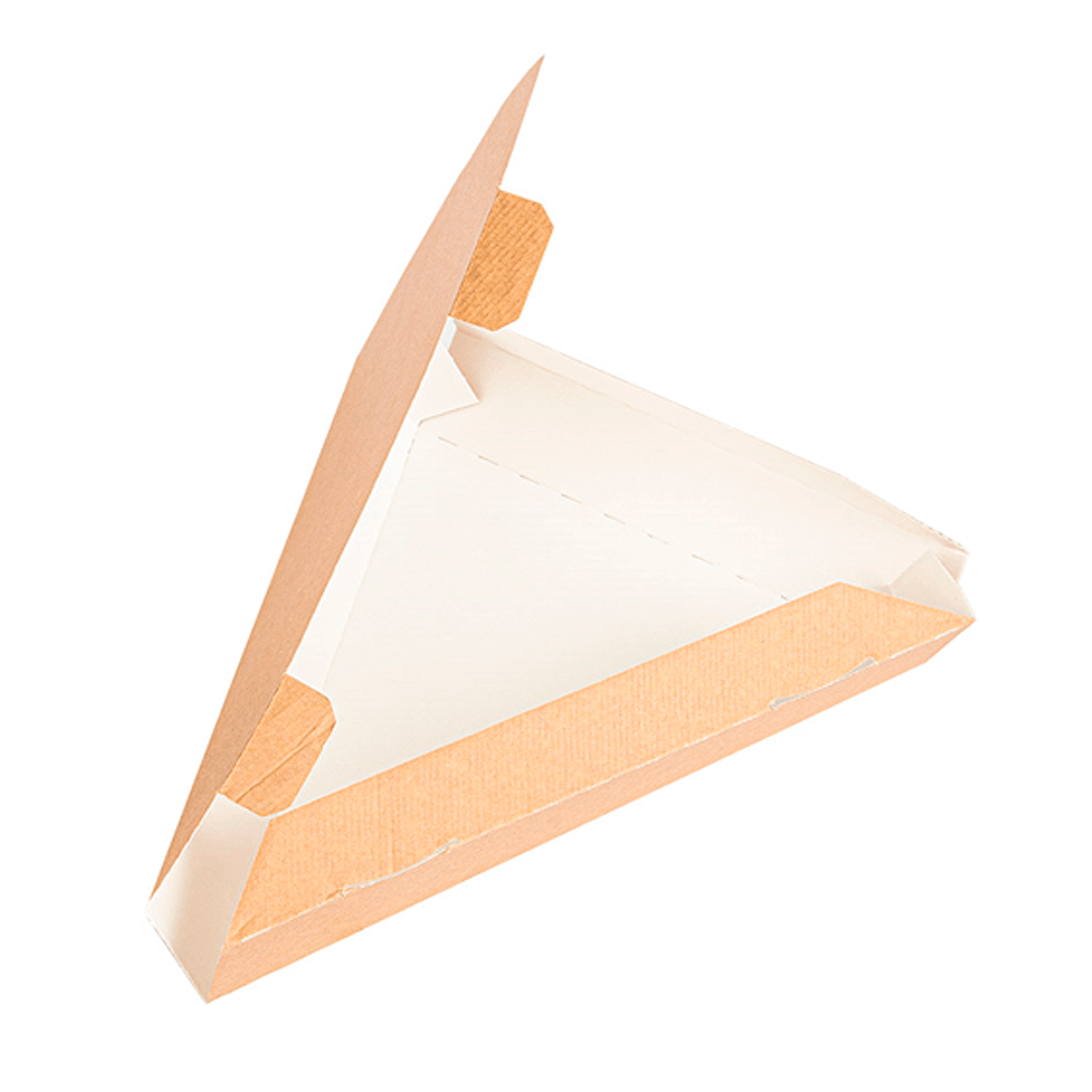 EMBALAJE PARA PIZZA TRIANGULAR EN CARTÓN ONDULADO NANO-MICRO 23x18CM - Image 2