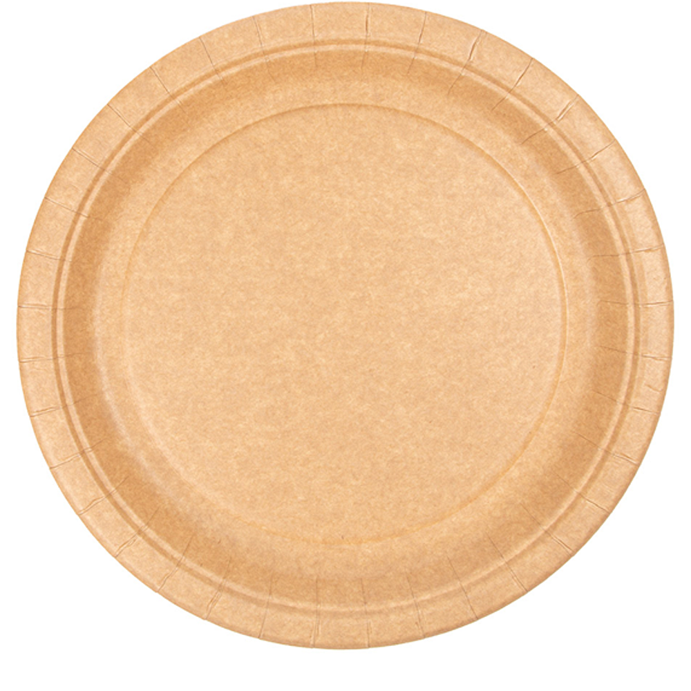 PLATO DE PAPEL (CARTÓN) MARRÓN LACADO 26CM