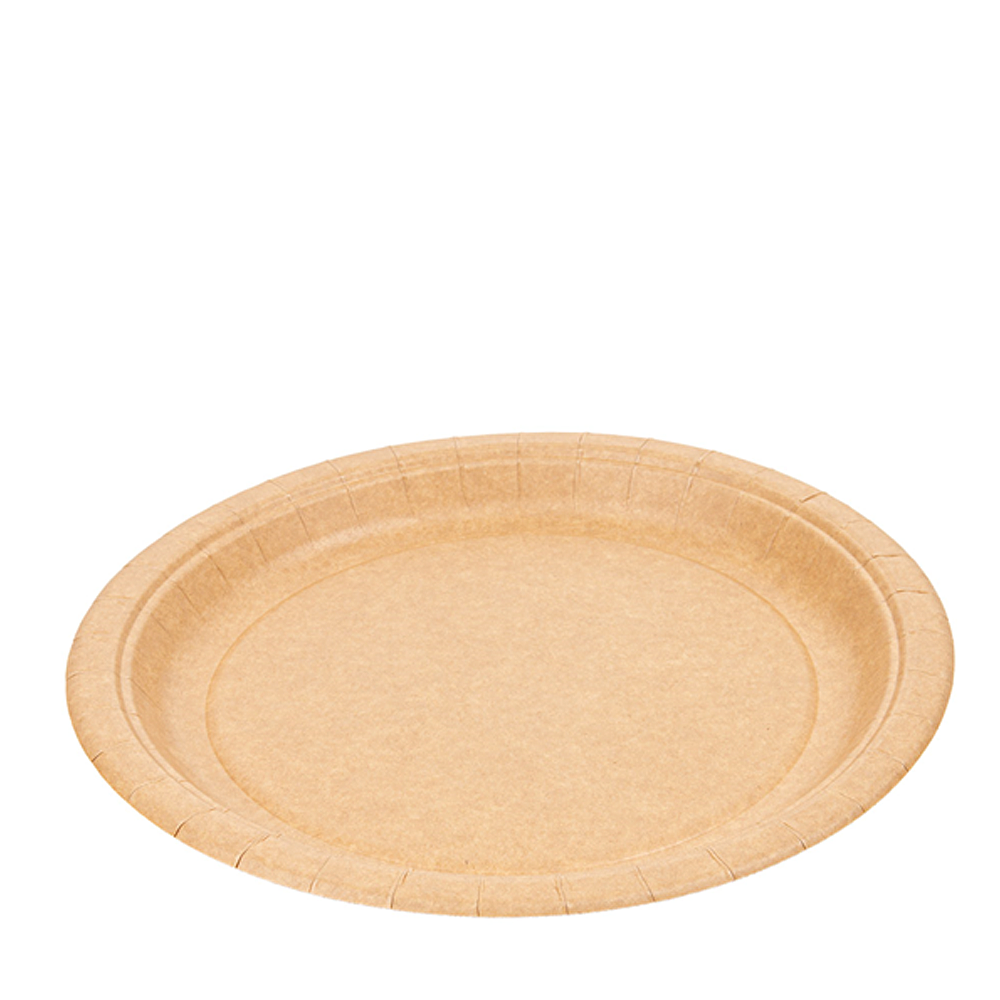 PLATO DE PAPEL (CARTÓN) MARRÓN LACADO 26CM - Image 2