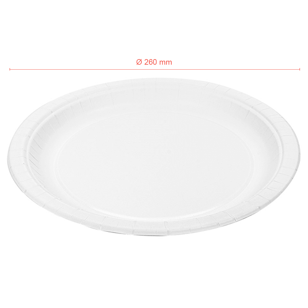 PLATO DE PAPEL (CARTÓN) BLANCO 26CM - Image 4