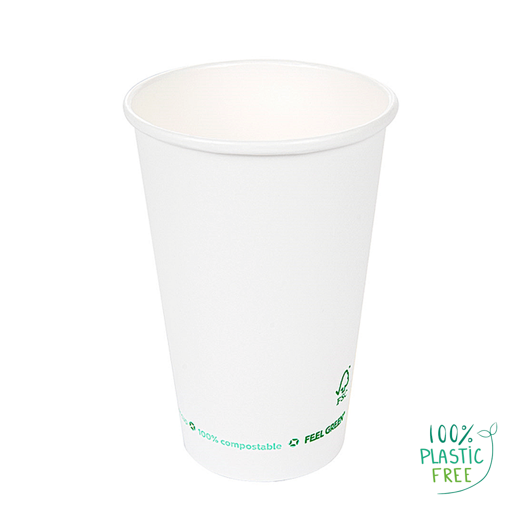 VASO DE PAPEL (CARTÓN) 1 PARED SIN PLÁSTICO BLANCO 48CL (480ML)