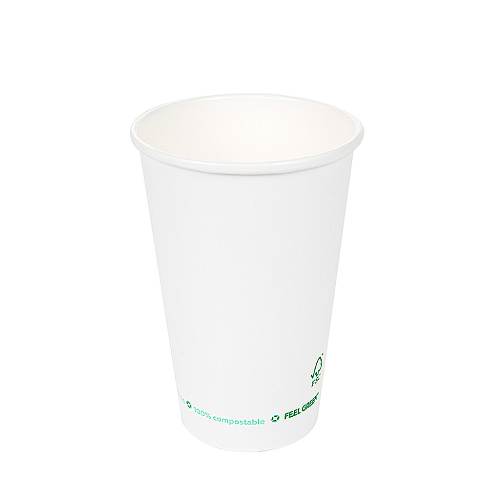 VASO DE PAPEL (CARTÓN) BEBIDAS CALIENTES Y FRÍAS 1 PARED SIN PLÁSTICO BLANCO 66CL (660ML) - Image 2