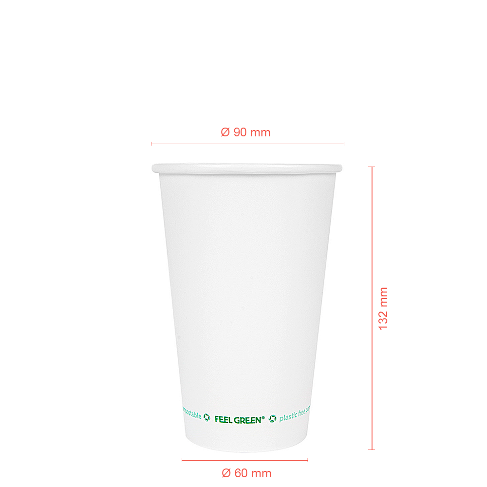 VASO DE PAPEL (CARTÓN) 1 PARED SIN PLÁSTICO BLANCO 48CL (480ML) - Image 2