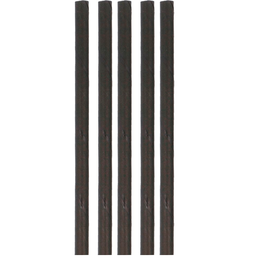 PAJITA RECTAS DE PAPEL NEGRO 1X23CM