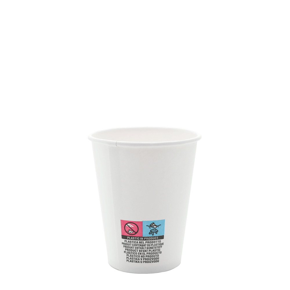VASO DE PAPEL (CARTÓN) BLANCO TAPA BLANCA Y AGUJERO 24CL (240ML/8OZ) - Image 3