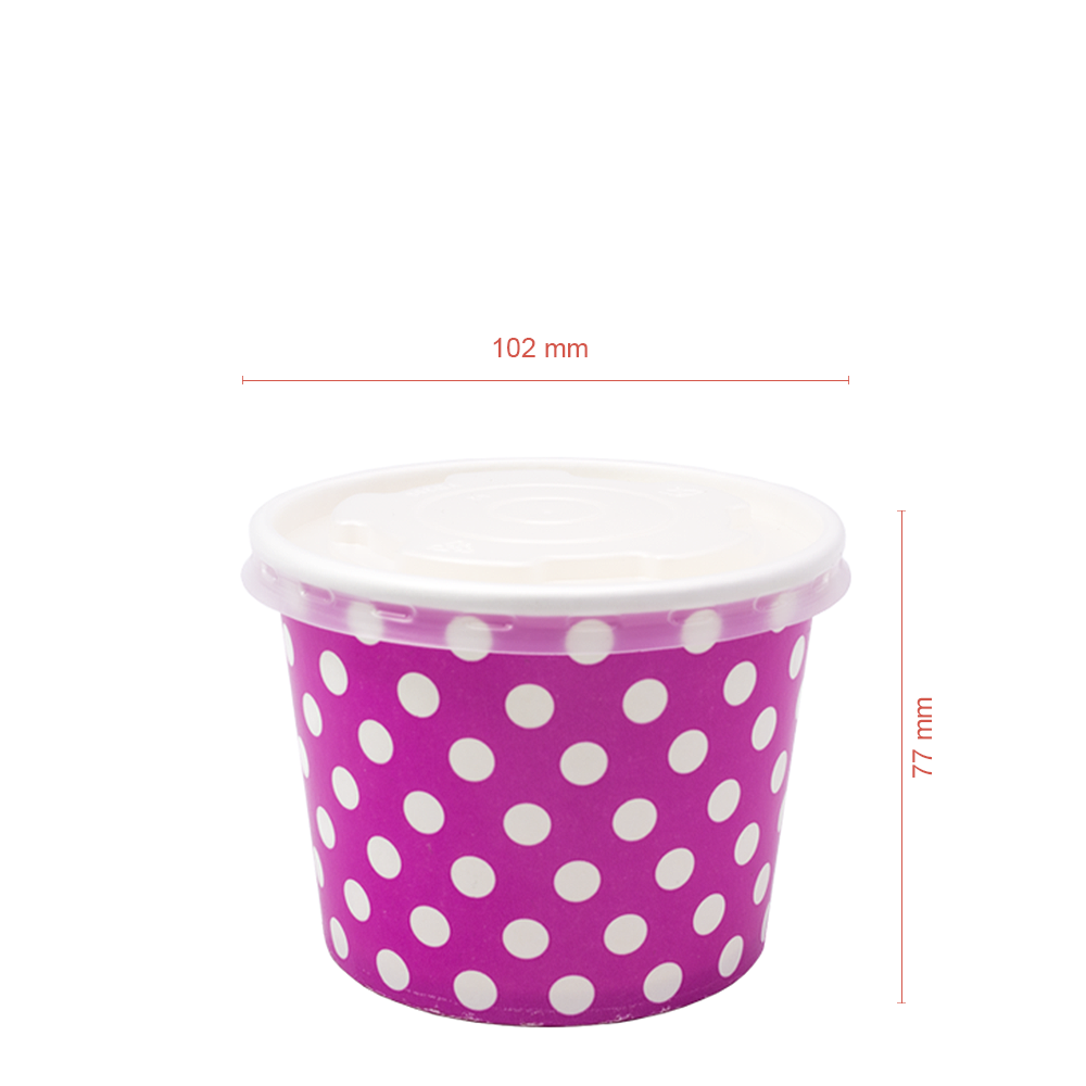 VASO FRÍO DE PAPEL (CARTÓN) ROSA CON TAPA 36CL (360ML/12OZ) - Image 3
