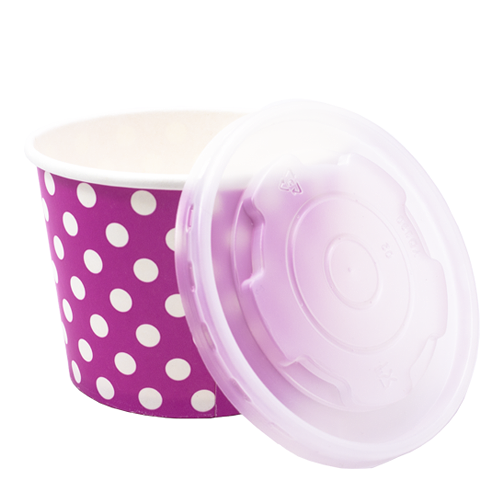 VASO FRÍO DE PAPEL (CARTÓN) ROSA CON TAPA 36CL (360ML/12OZ) - Image 2