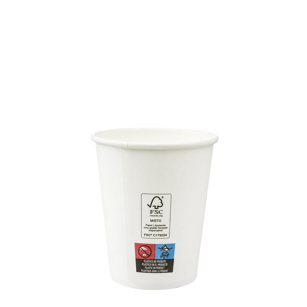 VASO DE PAPEL (CARTÓN) BLANCO CON DIRECTIVA UE 30CL (300ML/9OZ)