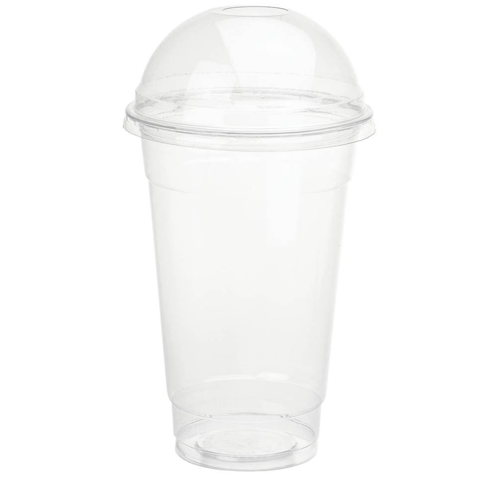 TAZA (VASO) EN PET CON TAPA ALTA CON AGUJERO 55CL (550ML)