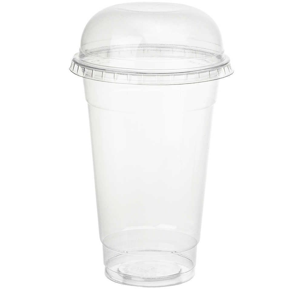 TAZA (VASO) EN PET CON TAPA ALTA SIN AGUJERO 55CL (550ML)