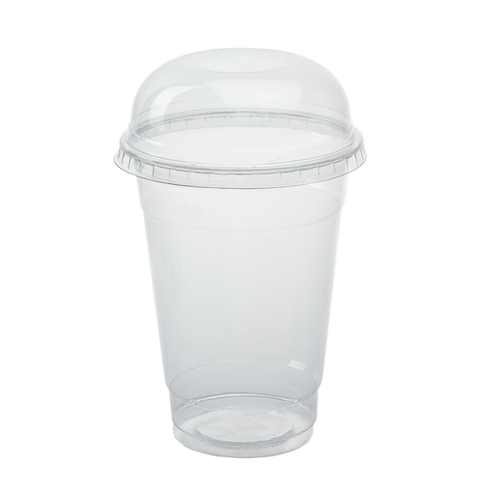 TAZA (VASO) EN PET CON TAPA ALTA SIN AGUJERO 47,5CL (475ML/14OZ)