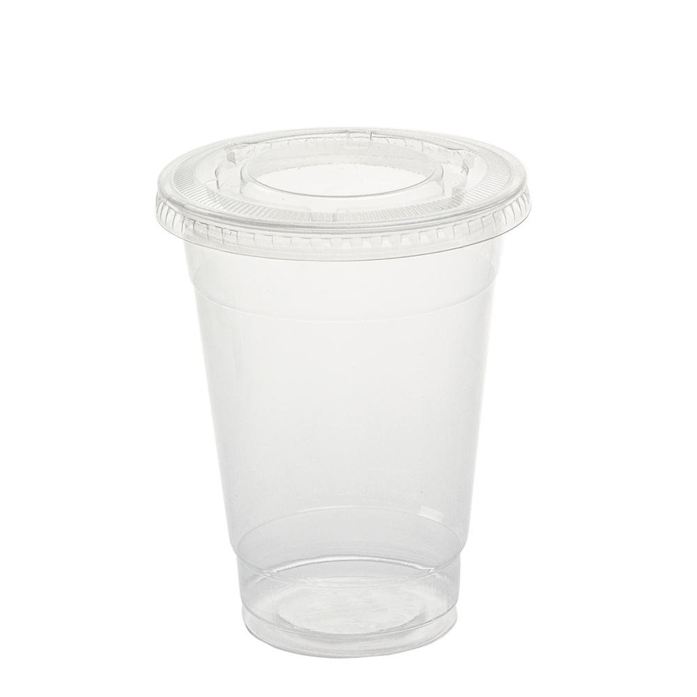TAZA (VASO) EN PET CON TAPA PLANA SIN AGUJERO 47,5CL (475ML/14OZ)