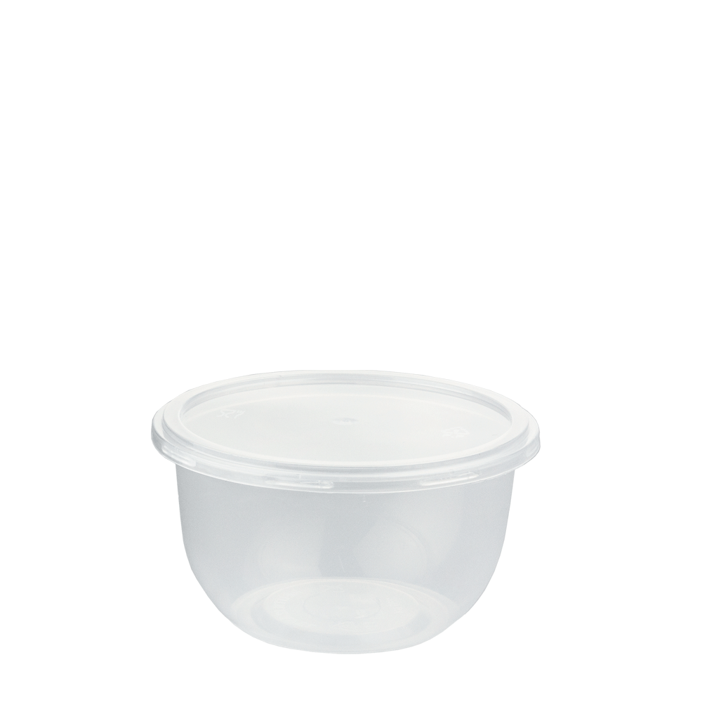 TAZA REUTILIZABLE EN PP CON TAPA PLANA 23CL (230ML) PARA POSTRES