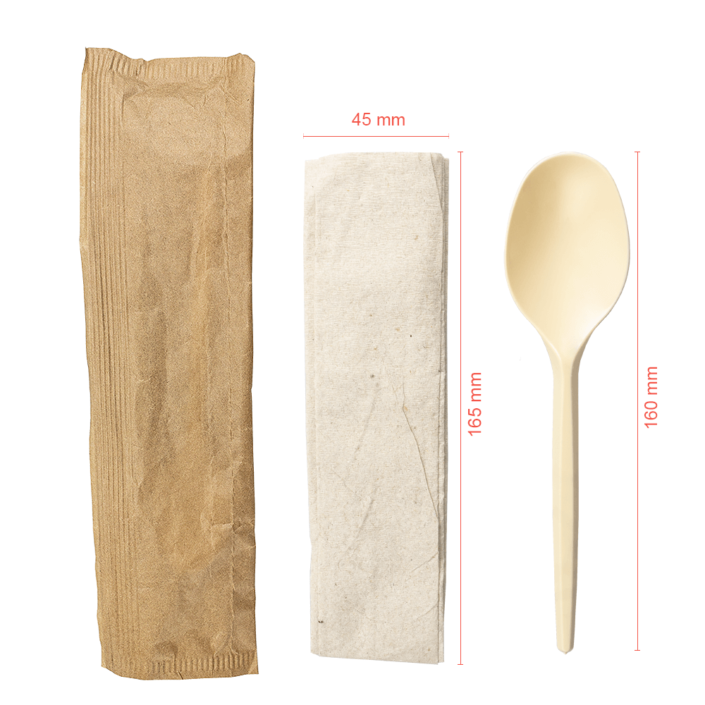 KIT PS REUTILIZABLE CUCHARA + SERVILLETA (EMBALAJE INDIVIDUAL PAPEL) - Image 2