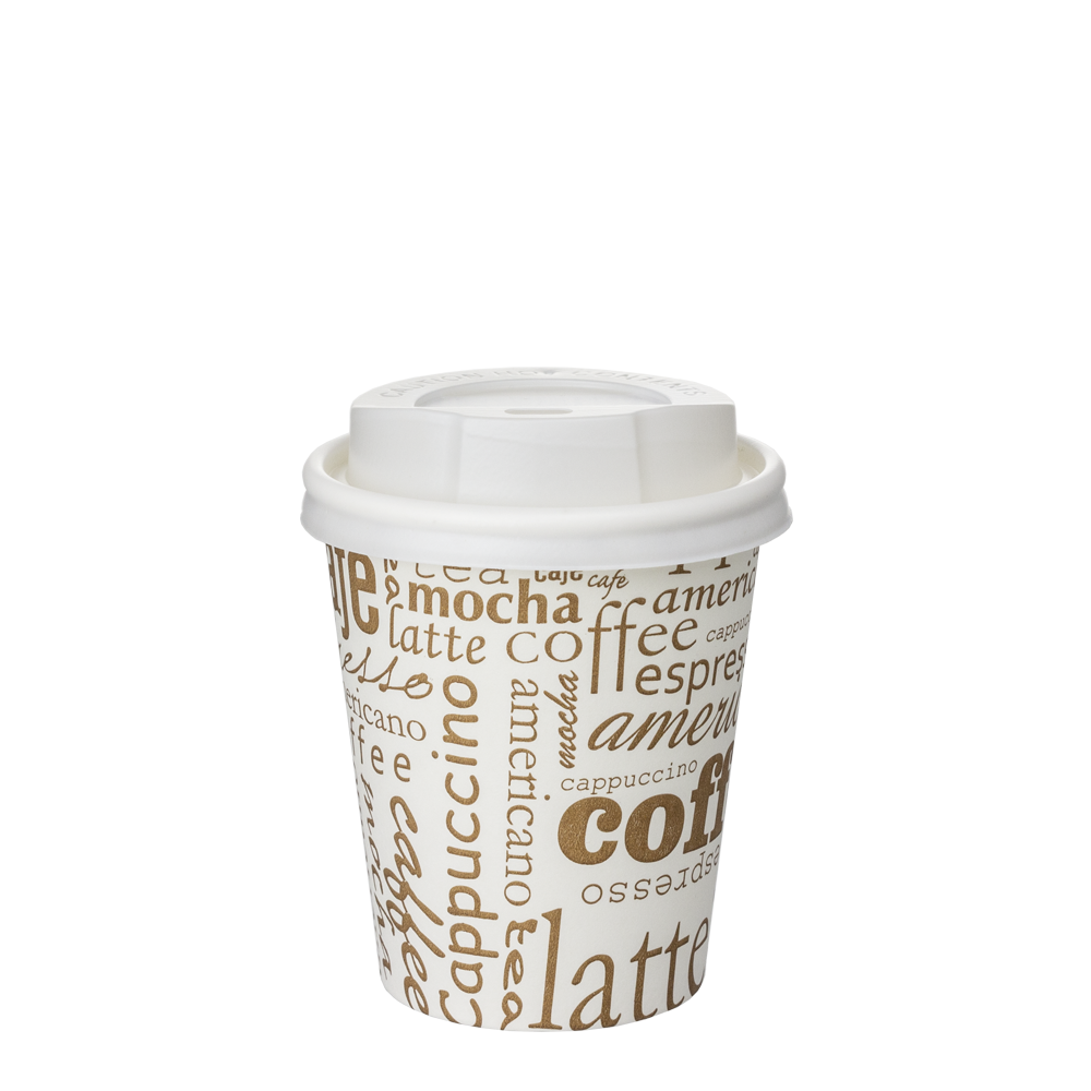 VASO DE PAPEL (CARTÓN) CAPUCCINO TAPA BLANCA CON DIRECTIVA UE 24 CL (240ML/8OZ) - Image 5