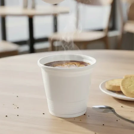 Copo café em PP branco 8cl reutilizável e ecológico da Copopalhinhas