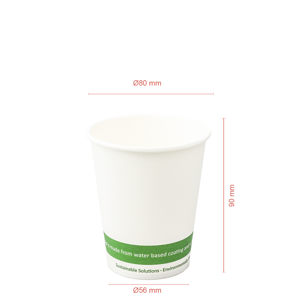 VASO DE PAPEL (CARTÓN) 100% BIO BLANCO 24CL (240ML/8OZ) - Image 2