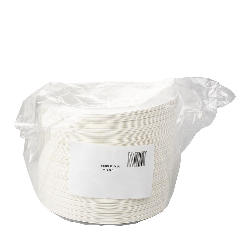 PLATO DE FIBRA DE CAÑA DE AZÚCAR BLANCO 23CM - Image 3