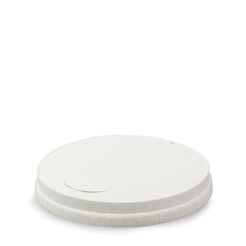 TAPA DE PAPEL BLANCA CON AGUJERO 80MM PARA VASOS 8OZ Y 12OZ - Image 3