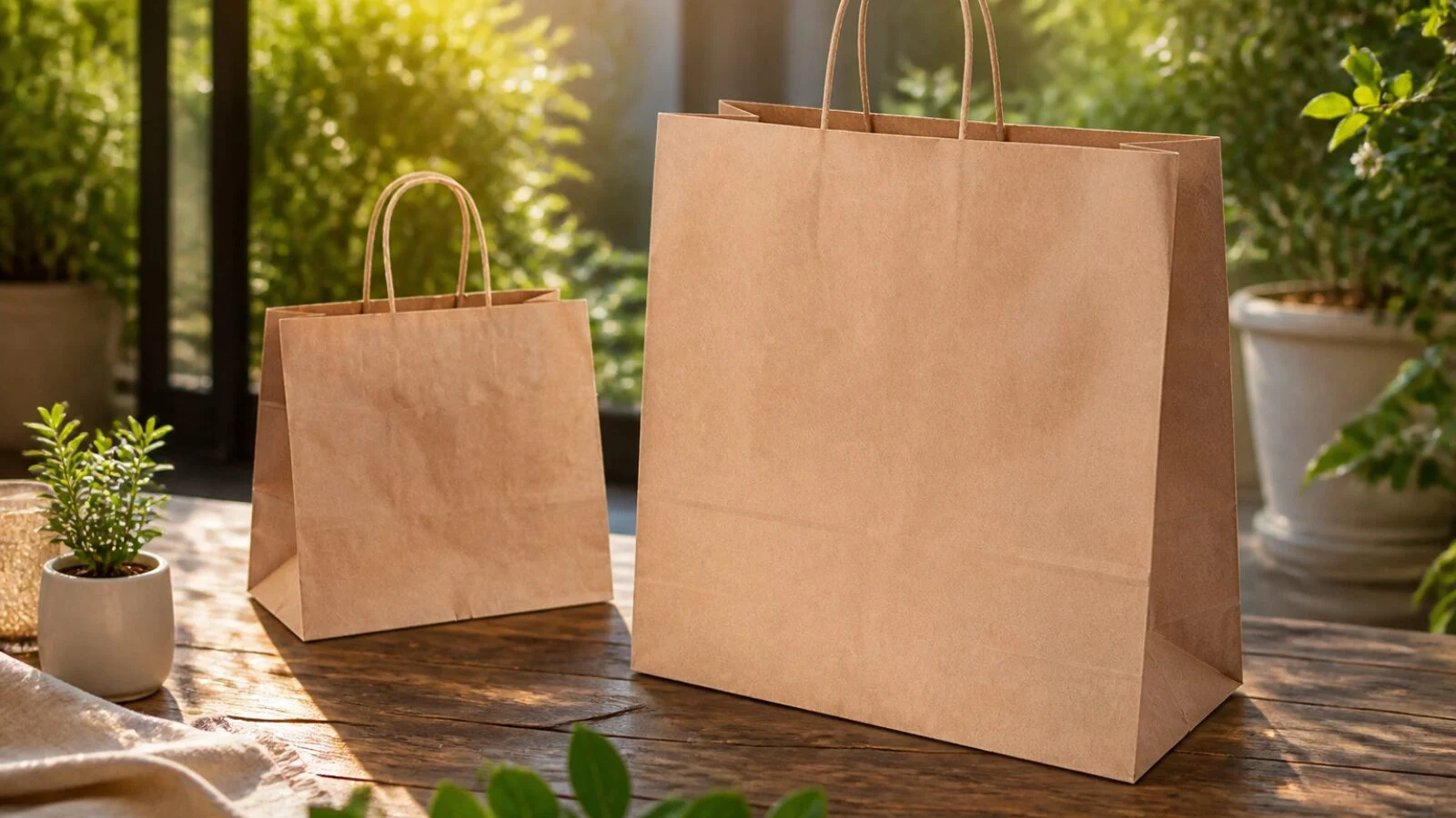 BOLSA DE PAPEL KRAFT CON ASA 48x40x20CM em contexto de uso