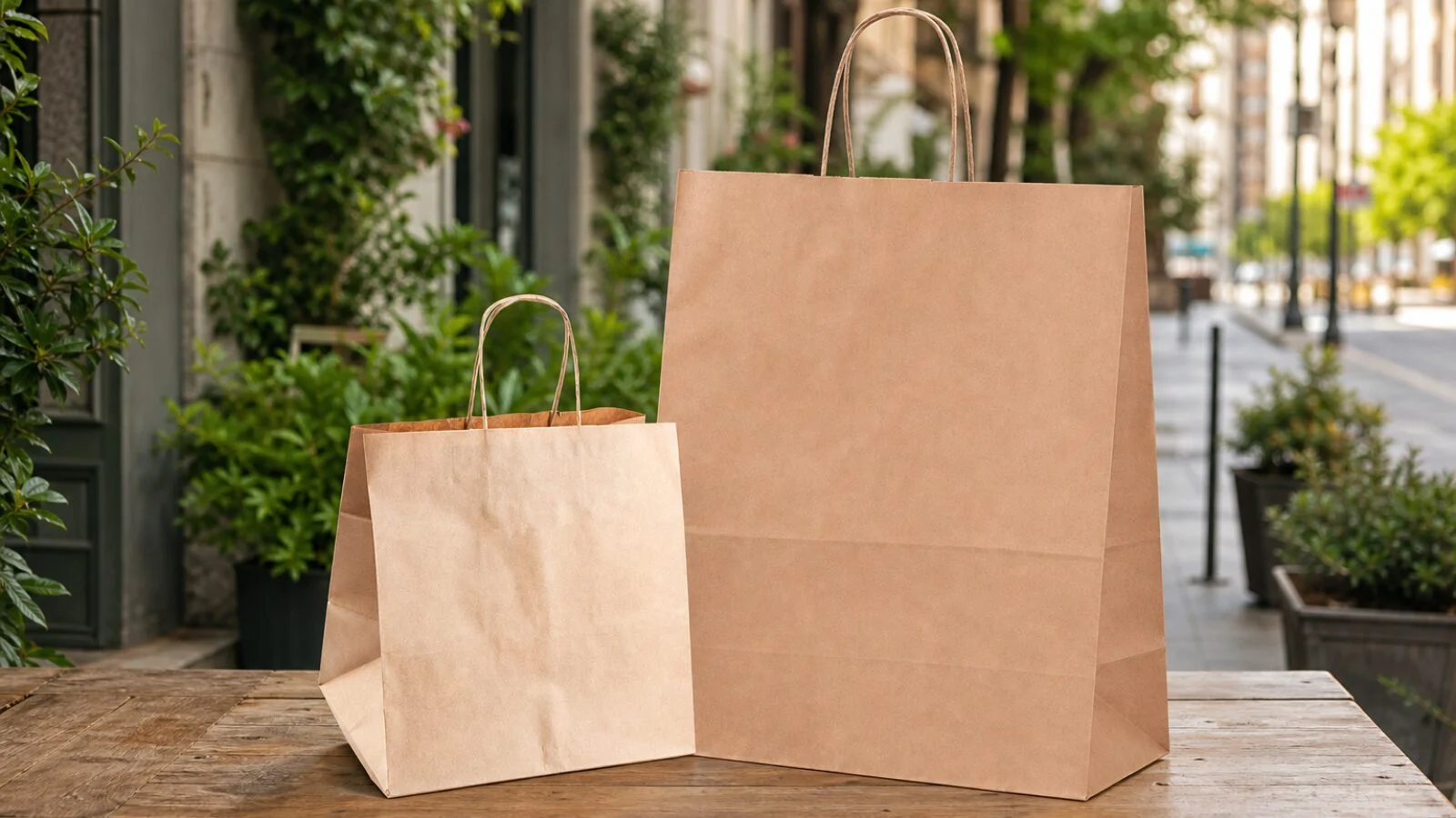 BOLSA DE PAPEL KRAFT CON ASA 26x24x17CM e BOLSA DE PAPEL KRAFT CON ASA 48x40x20CM: bolsa de papel kraft