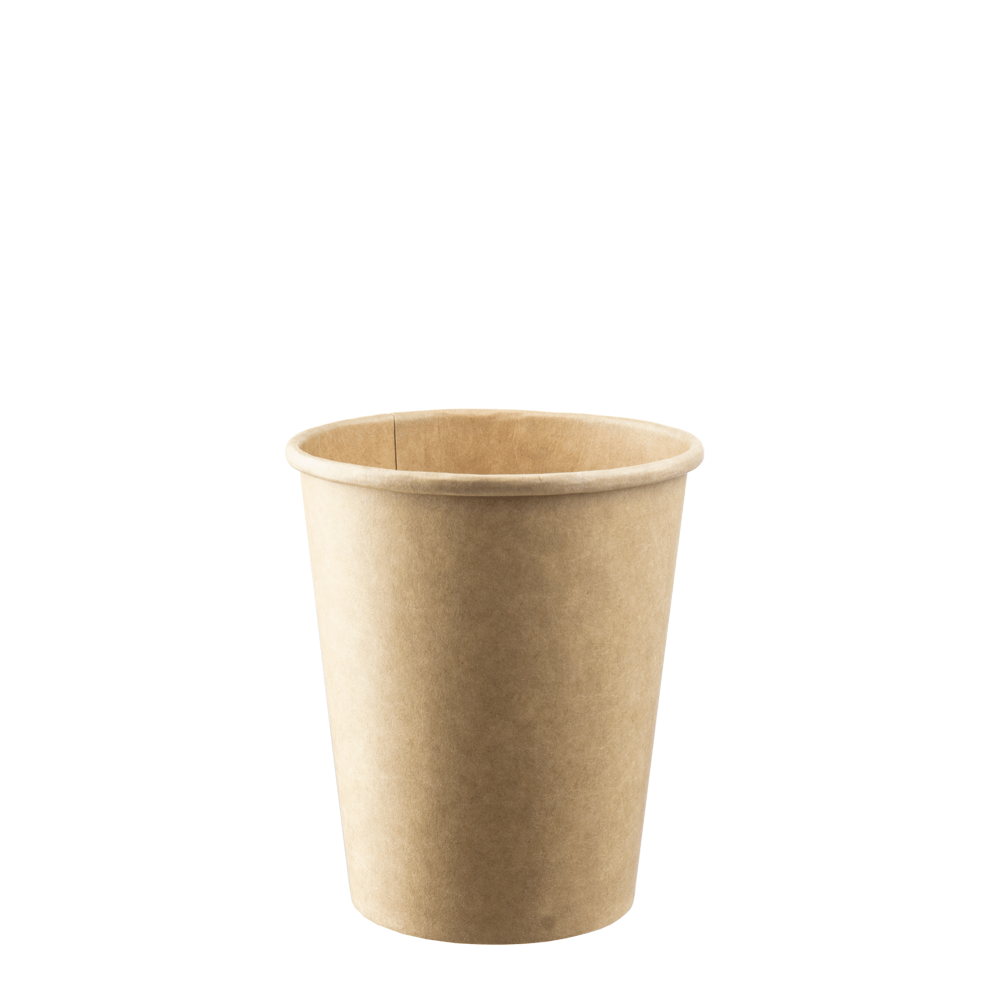 Produto sustentável copo de papel kraft 24cl da Copopalhinhas para eventos e restauração