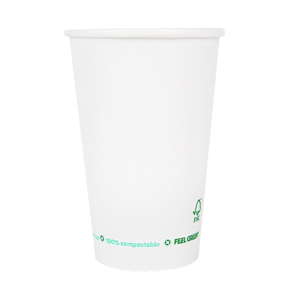 VASO DE PAPEL (CARTÓN) BEBIDAS CALIENTES Y FRÍAS 1 PARED SIN PLÁSTICO BLANCO 66CL (660ML) - Image 5