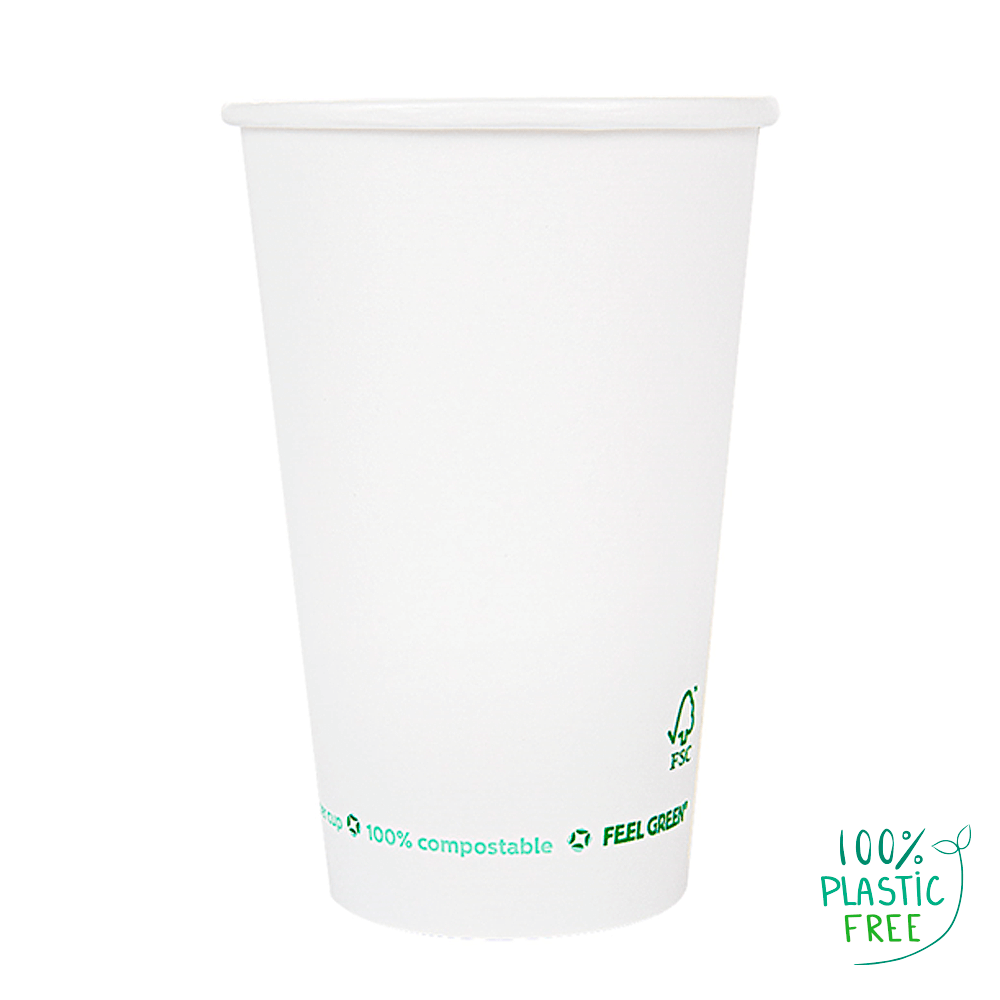 VASO DE PAPEL (CARTÓN) BEBIDAS CALIENTES Y FRÍAS 1 PARED SIN PLÁSTICO BLANCO 66CL (660ML)