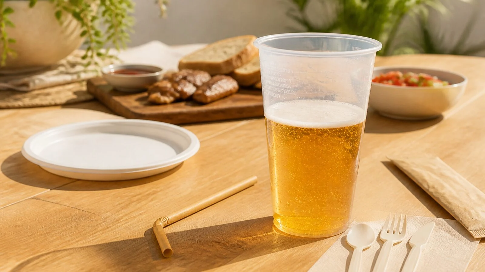VASO CERVEZA REUTILIZABLE PP TRANSPARENTE 50CL (500ML) em destaque